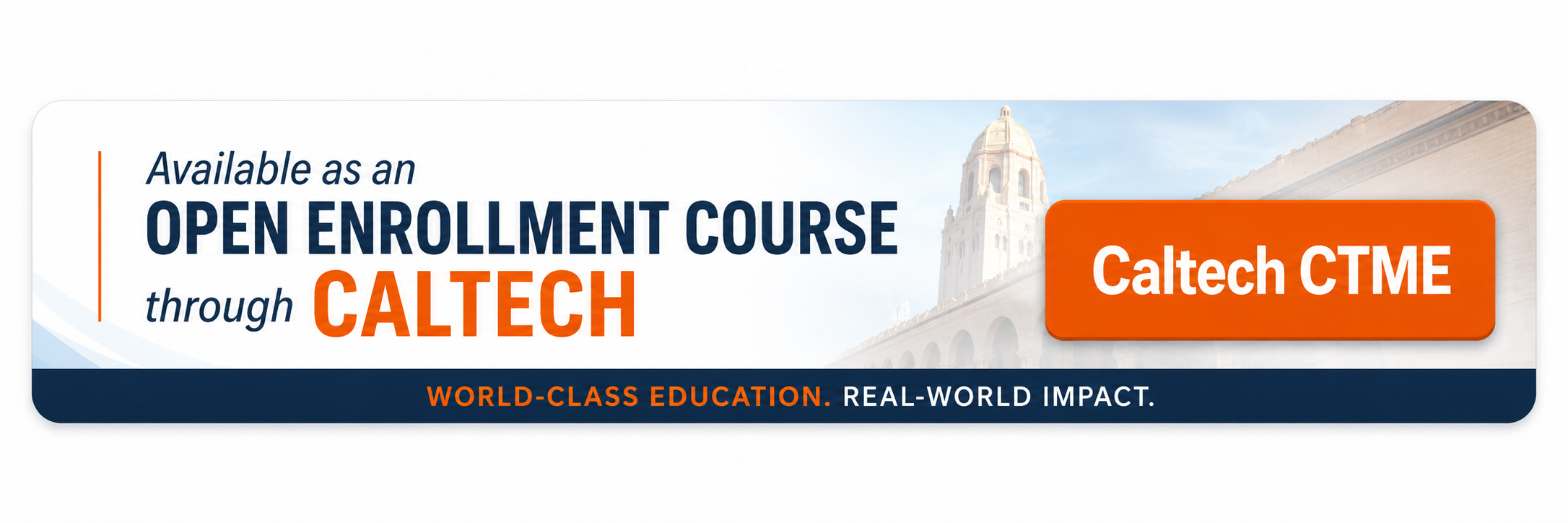 Open enrollment course through Caltech CTME